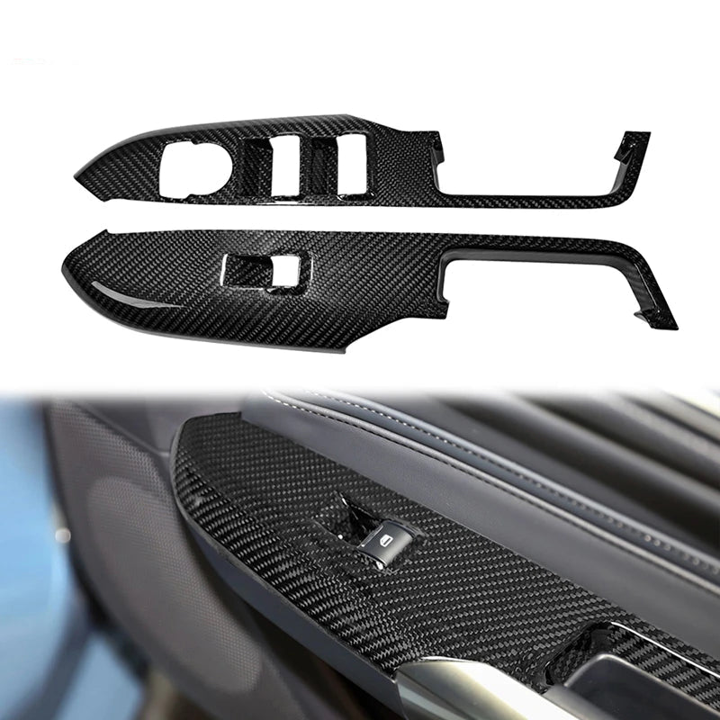 Carbon Fiber Window Controller Peniel Cover Trim For 2024 Mustang