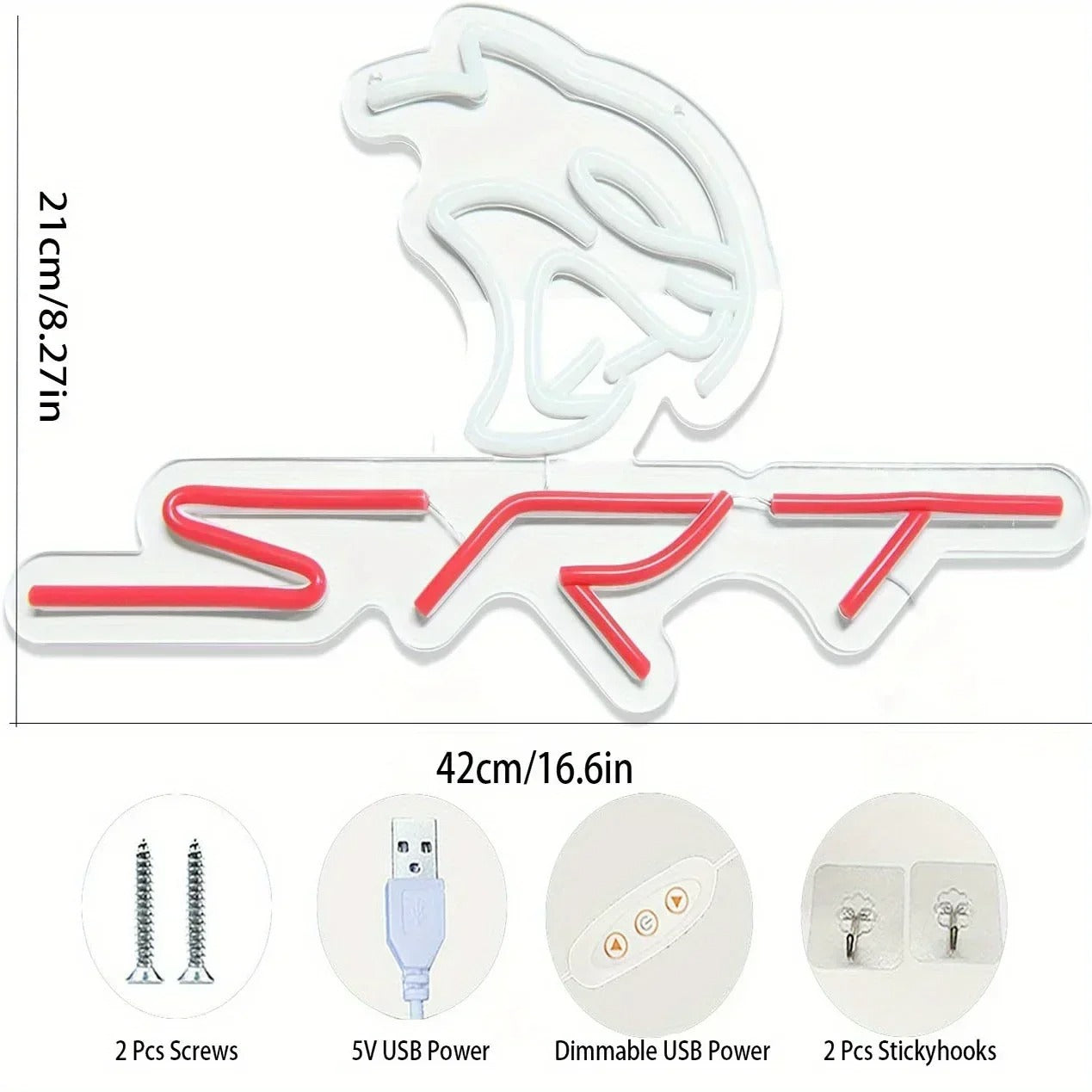 SRT LED Neon Wall Sign For Dodge Challenger / Durango / Charger