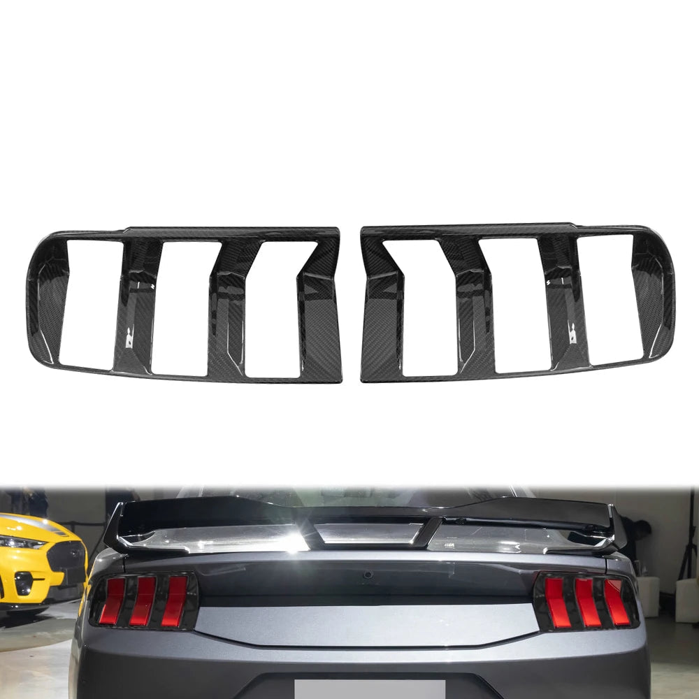 Carbon Fiber Tail Light Cover For 2024 Mustang