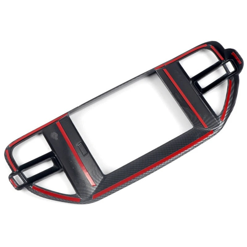 ABS Carbon Fiber Central Navigation Panel Cover Trim For Dodge Durango