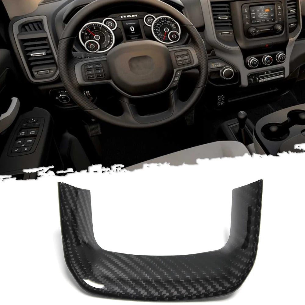 Carbon Fiber Bottom Steering Wheel U Shape Cover Trim For Ram TRX