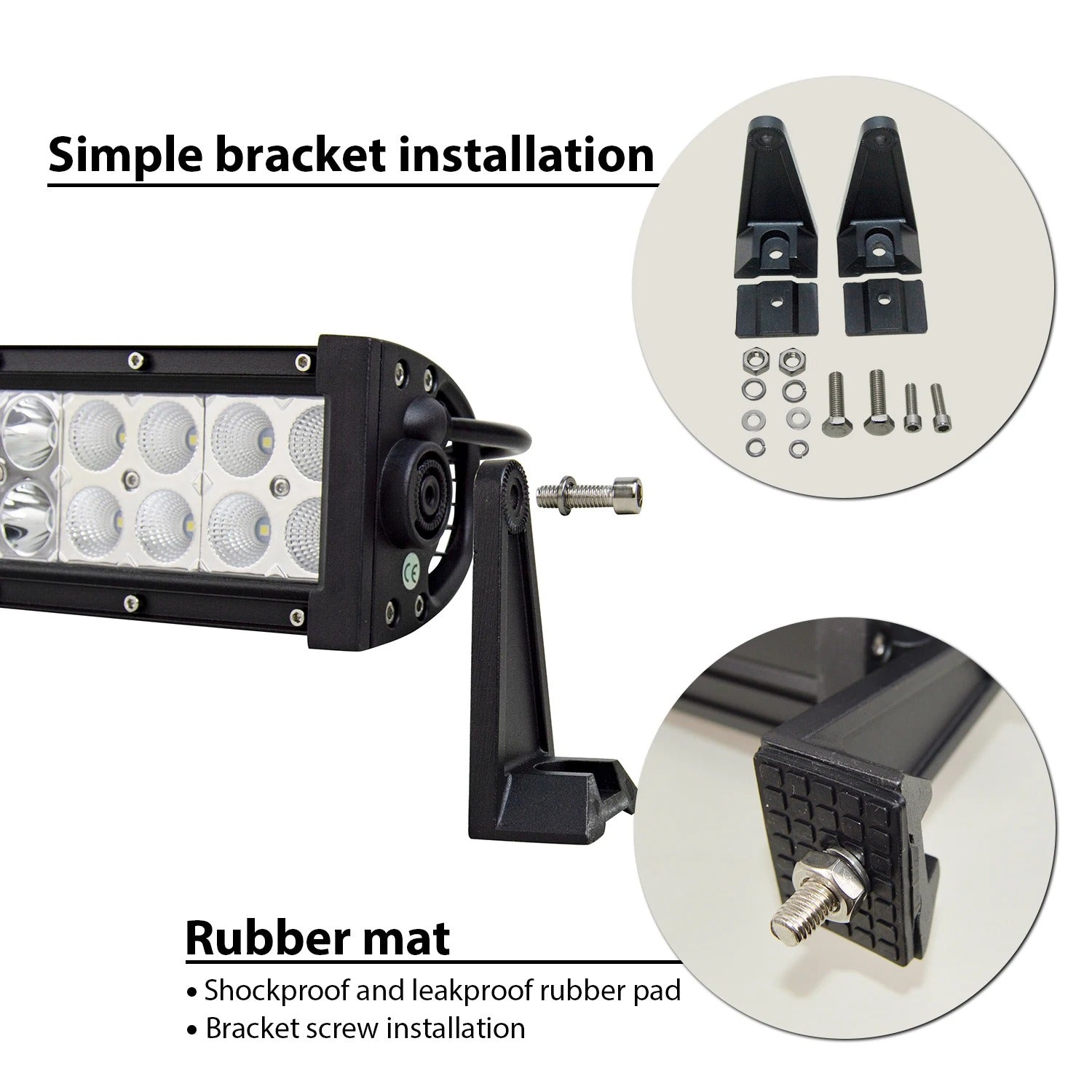 Curved LED Dual Row Bar Light For Jeep Wrangler