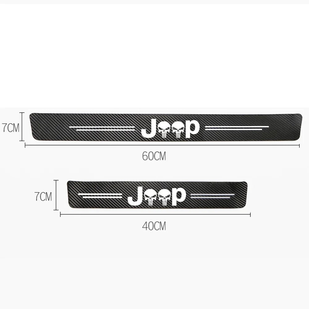 4PCS Door Sill Sticker Trim For Jeep Wrangler