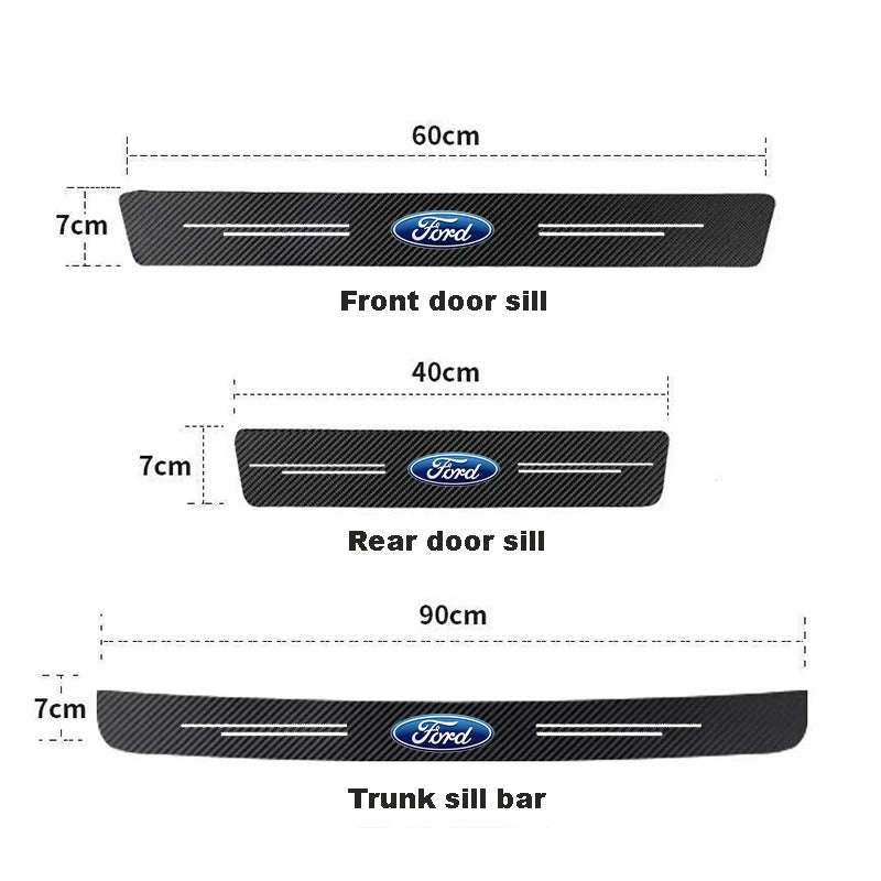 Carbon Fiber Look Door Sill Trim For Ford Focus