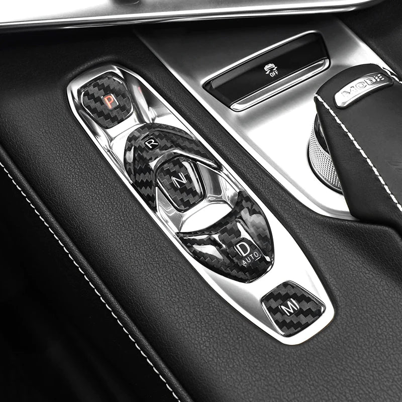 Carbon Fiber Gear Button Cover Trim For C8 Corvette