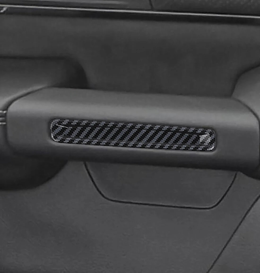 ABS Carbon Fiber Inner Door Handle Cover Trim For Ram TRX