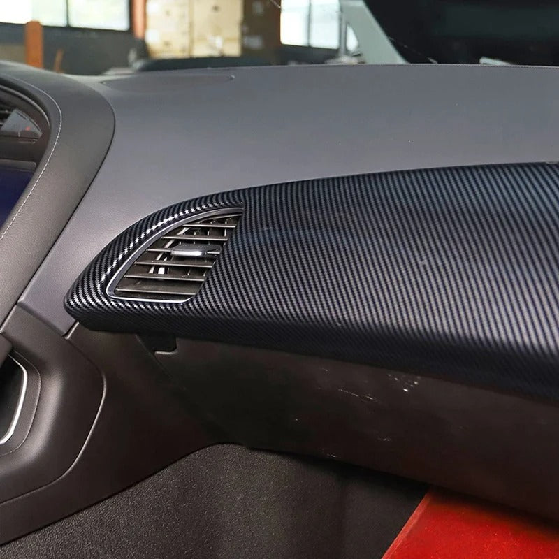 ABS Carbon Fiber Dashboard Panel Cover Trim For C7 Corvette