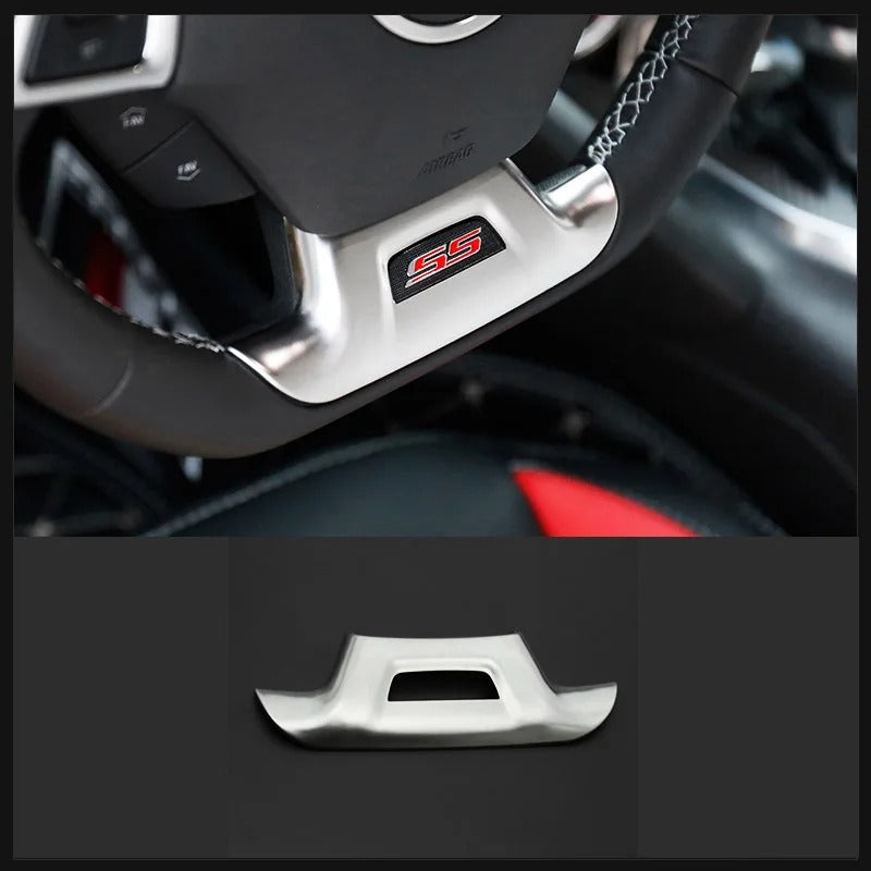 Stainless Steel Steering Wheel Bottom Cover Trim For Chevy Camaro