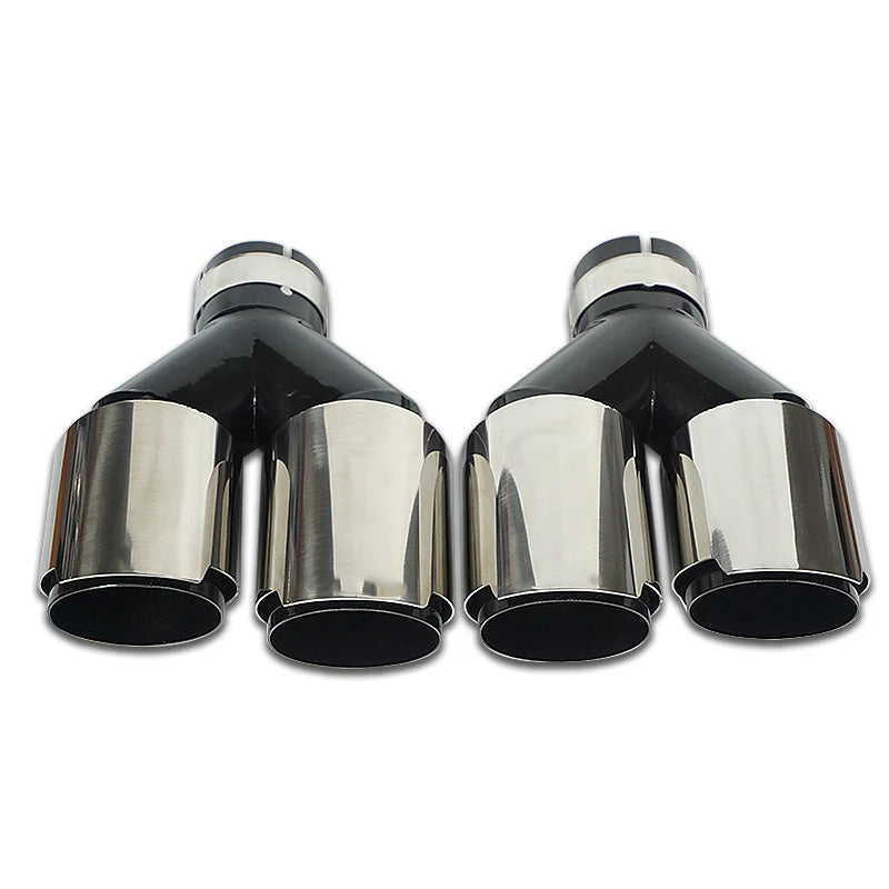 Quad Black Stainless Steel Exhaust Tips For Mustang