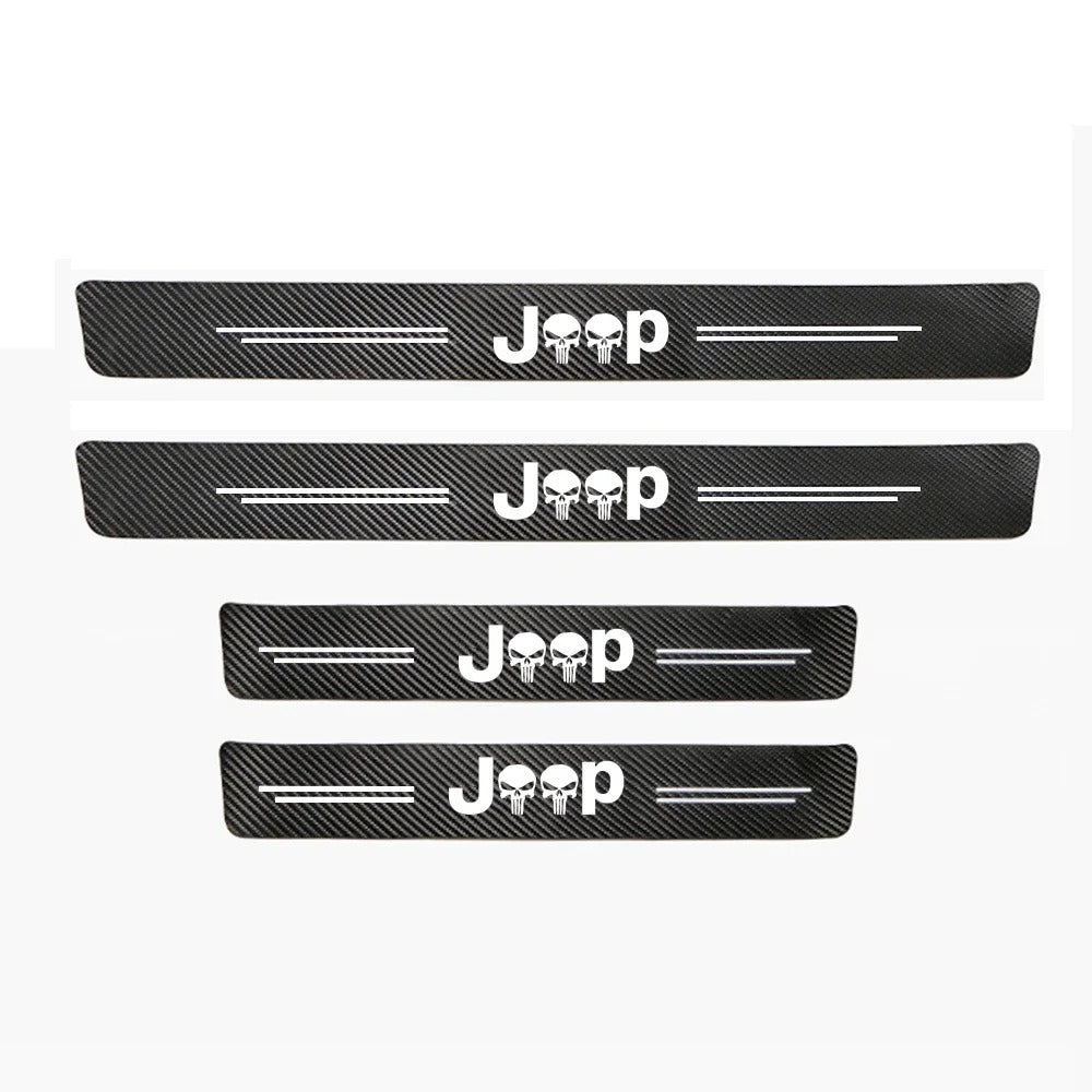 4PCS Door Sill Sticker Trim For Jeep Wrangler