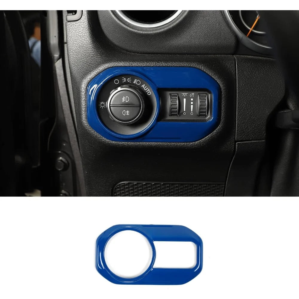 ABS Carbon Fiber Headlight Switch Button Cover Trim For Jeep Wrangler