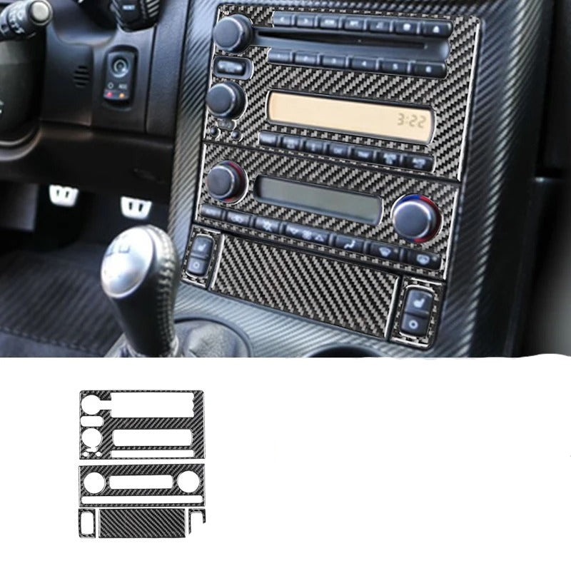 Carbon Fiber Center Air Outlet Vent-Navigation Panel Sticker Trim For C6 Corvette